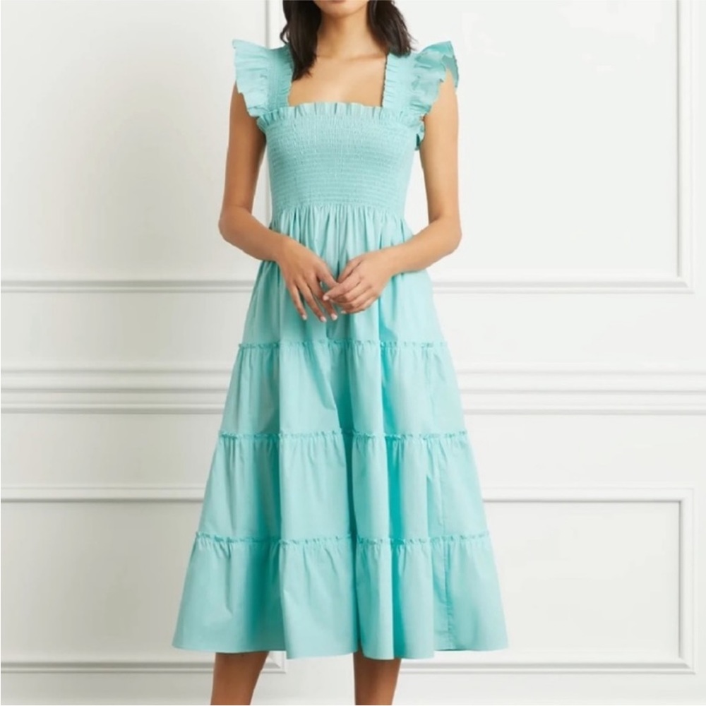 Hill House Home The Ellie Nap Dress Bay Blue Cotton Poplin.